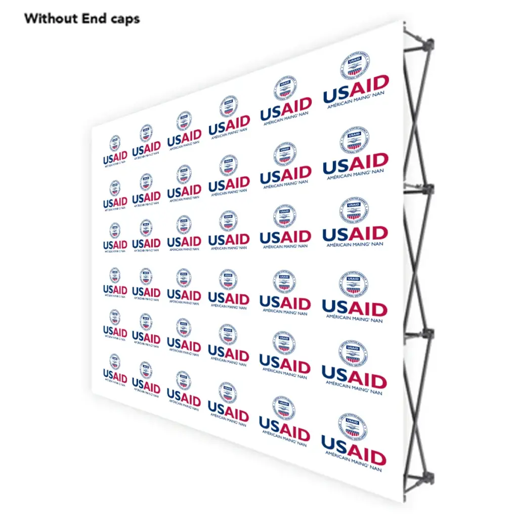 USAID Senufo ONE CHOICE 8 Ft. Fabric Pop Up Display - 89"H Straight Graphic Package