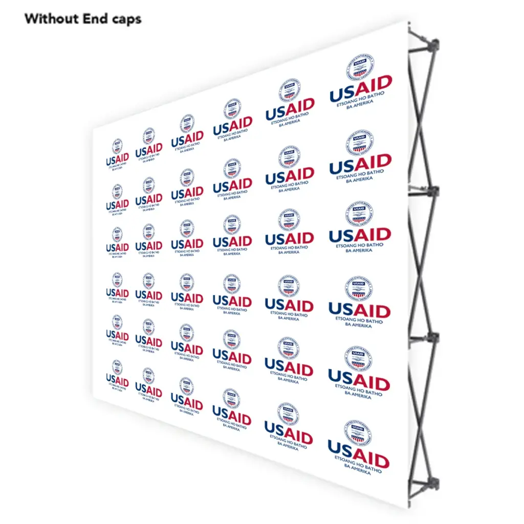 USAID Sesotho ONE CHOICE 8 Ft. Fabric Pop Up Display - 89"H Straight Graphic Package