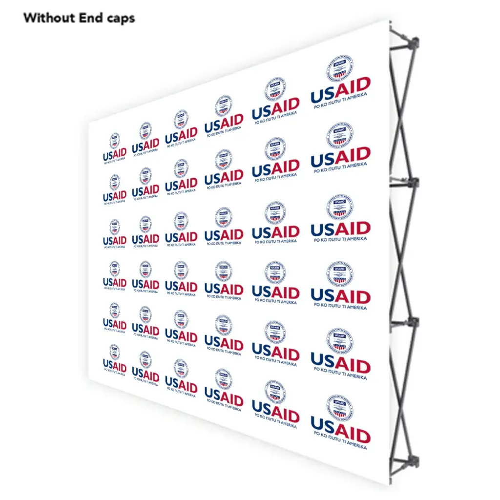 USAID Bari ONE CHOICE 8 Ft. Fabric Pop Up Display - 89"H Straight Graphic Package