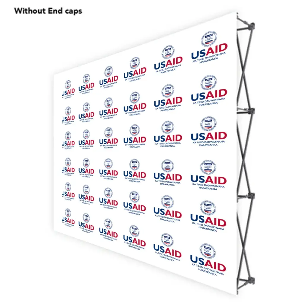 USAID Somali ONE CHOICE 8 Ft. Fabric Pop Up Display - 89"H Straight Graphic Package