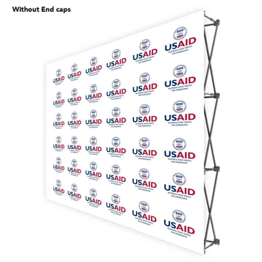 USAID Swahili ONE CHOICE 8 Ft. Fabric Pop Up Display - 89"H Straight Graphic Package