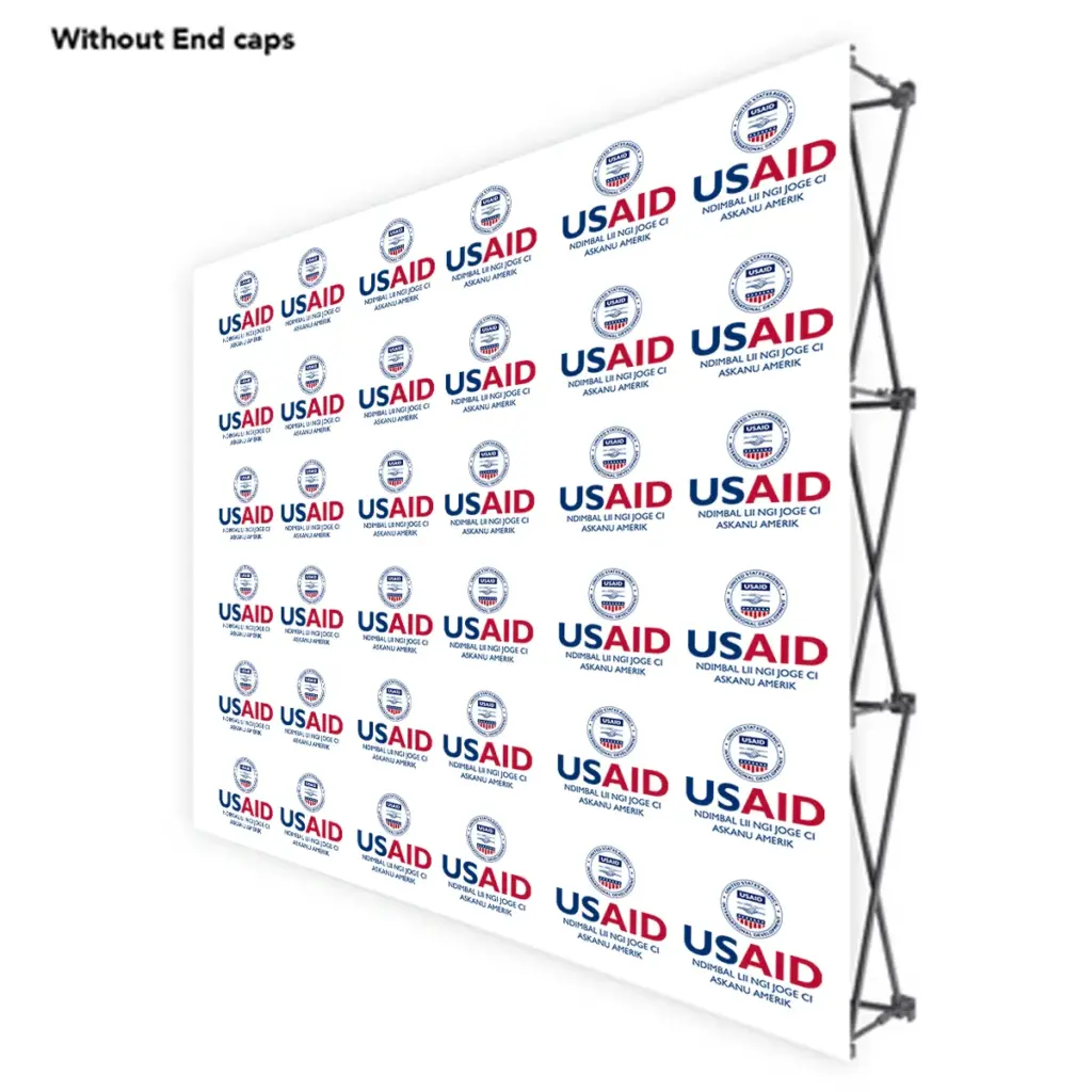 USAID Wolof ONE CHOICE 8 Ft. Fabric Pop Up Display - 89"H Straight Graphic Package