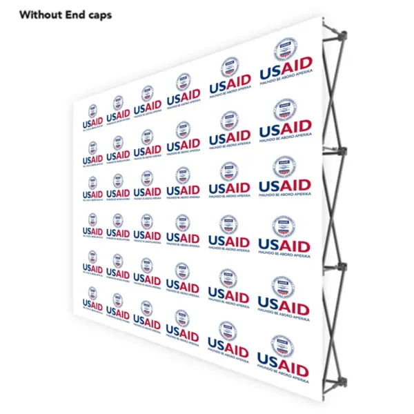 USAID Zande ONE CHOICE 8 Ft. Fabric Pop Up Display - 89"H Straight Graphic Package