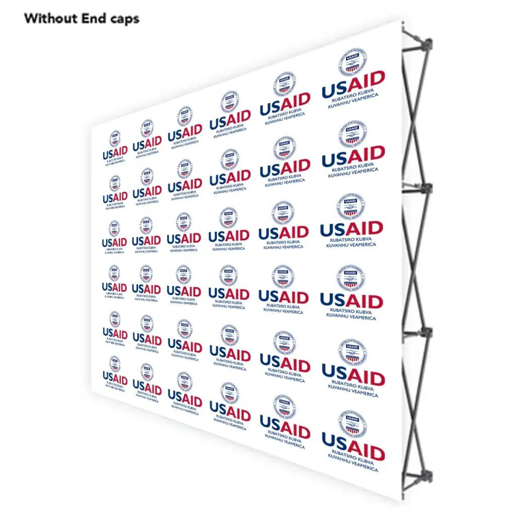 USAID Chishona ONE CHOICE 8 Ft. Fabric Pop Up Display - 89"H Straight Graphic Package