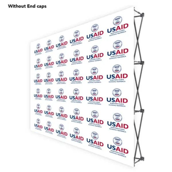 USAID Chishona ONE CHOICE 8 Ft. Fabric Pop Up Display - 89"H Straight Graphic Package