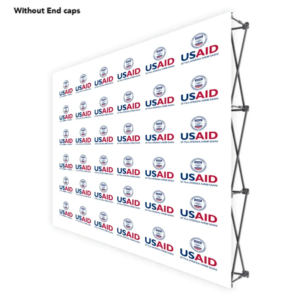 USAID Dagbani ONE CHOICE 8 Ft. Fabric Pop Up Display - 89"H Straight Graphic Package