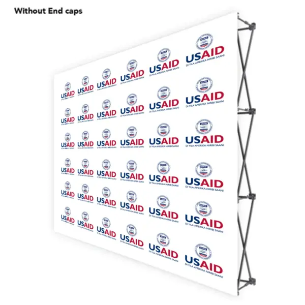 USAID Dagbani ONE CHOICE 8 Ft. Fabric Pop Up Display - 89"H Straight Graphic Package