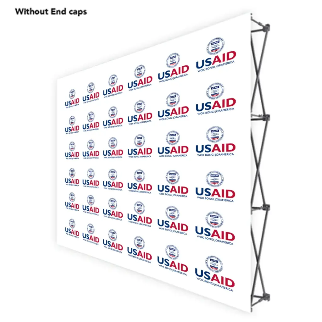 USAID Dhopadhola ONE CHOICE 8 Ft. Fabric Pop Up Display - 89"H Straight Graphic Package