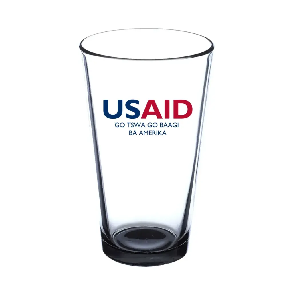 USAID Setswana - 16 oz. Imported Pint Glasses