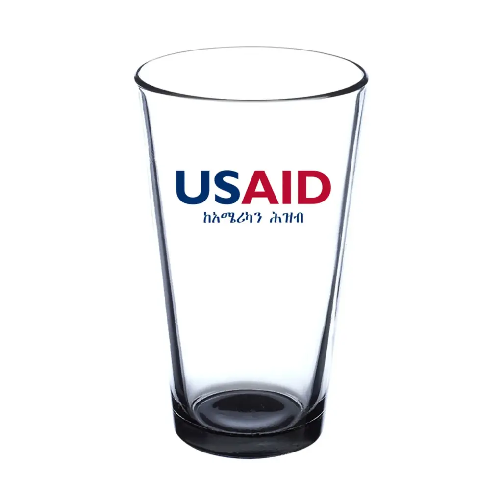 USAID Amharic - 16 oz. Imported Pint Glasses