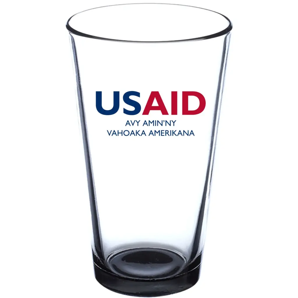 USAID Malagasy - 16 oz. Imported Pint Glasses