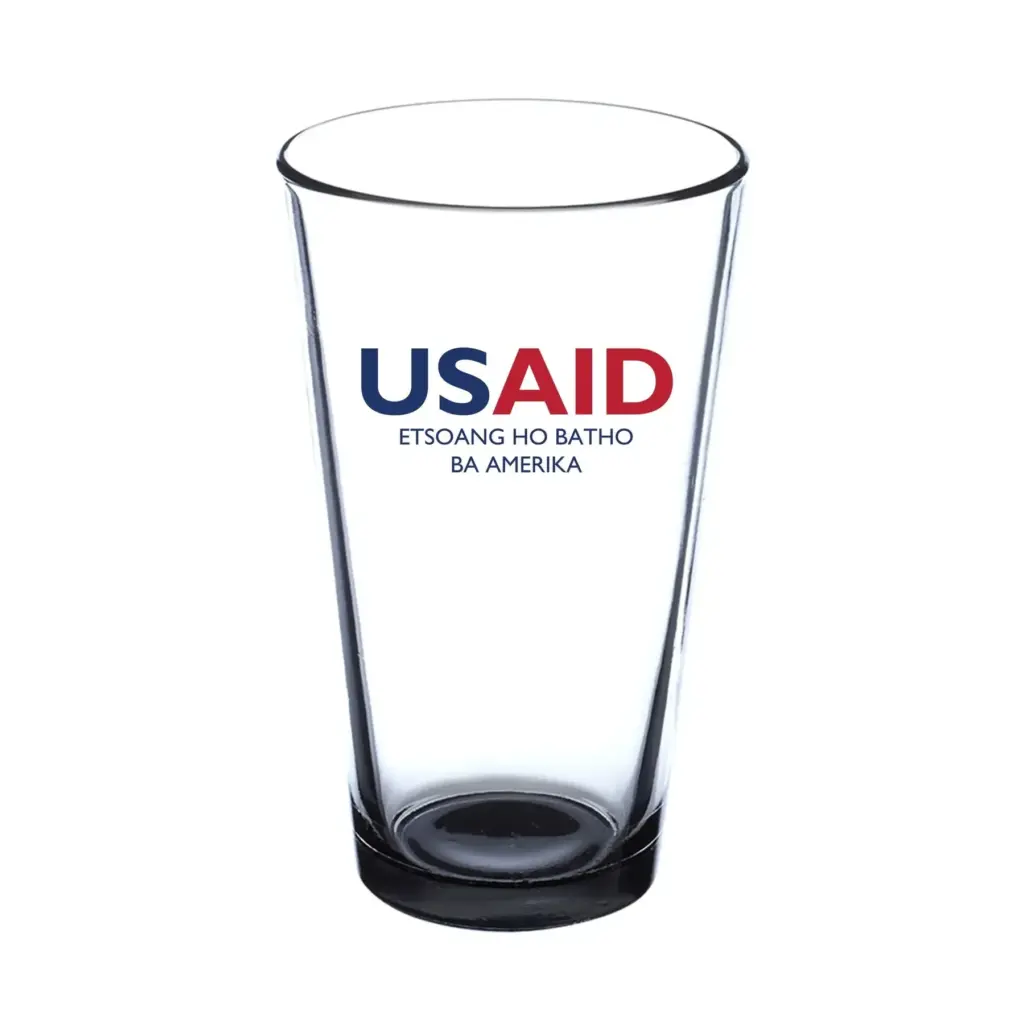 USAID Sesotho - 16 oz. Imported Pint Glasses