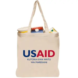 USAID Swahili - Natural Cotton Fiber Tote Bags (14.5"x16")