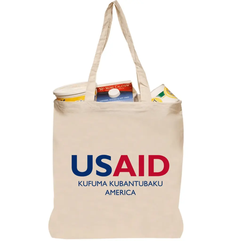 USAID Kaond - Natural Cotton Fiber Tote Bags (14.5"x16")