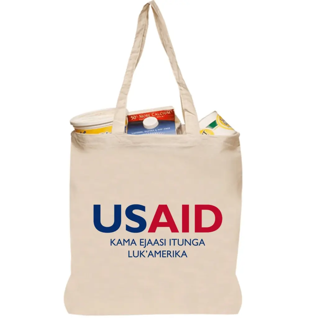 USAID Ateso - Natural Cotton Fiber Tote Bags (14.5"x16")