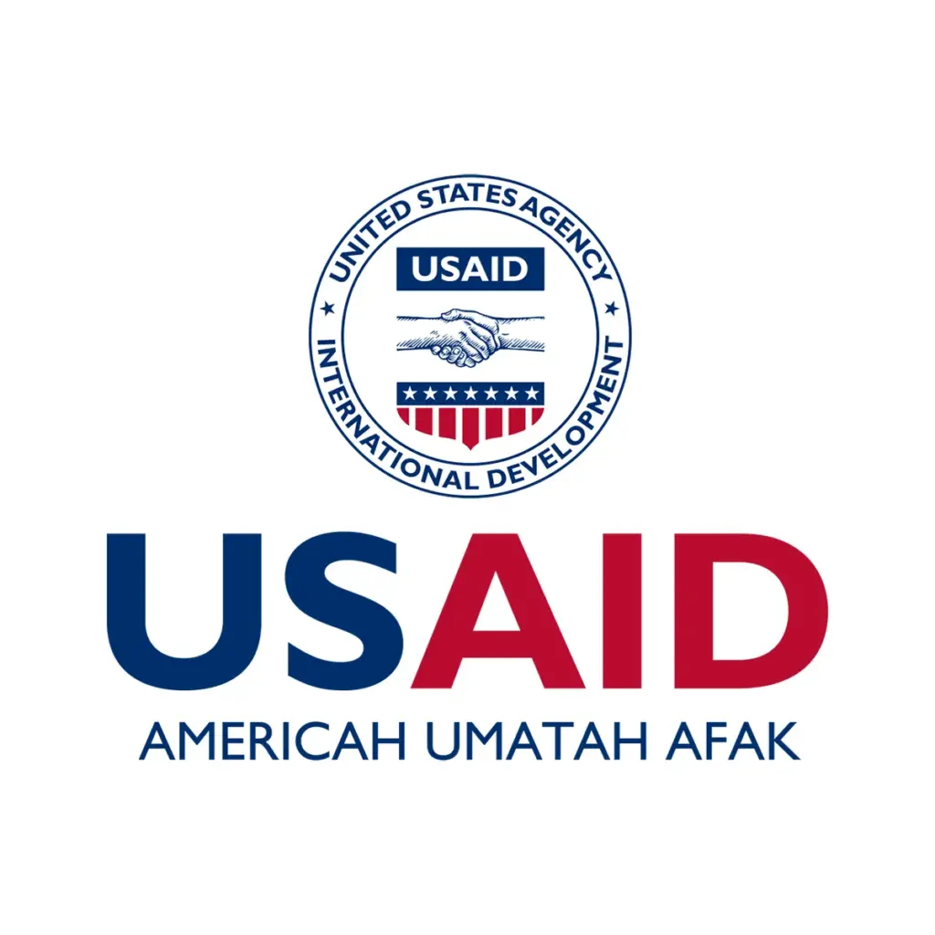 USAID Afar Decal on White Vinyl Material. Full Color