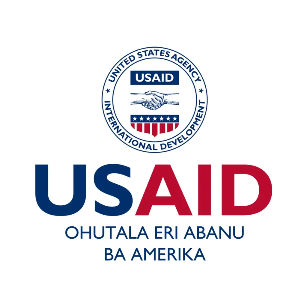 USAID Lusamiya Decal on White Vinyl Material - (3"x3"). Full color.