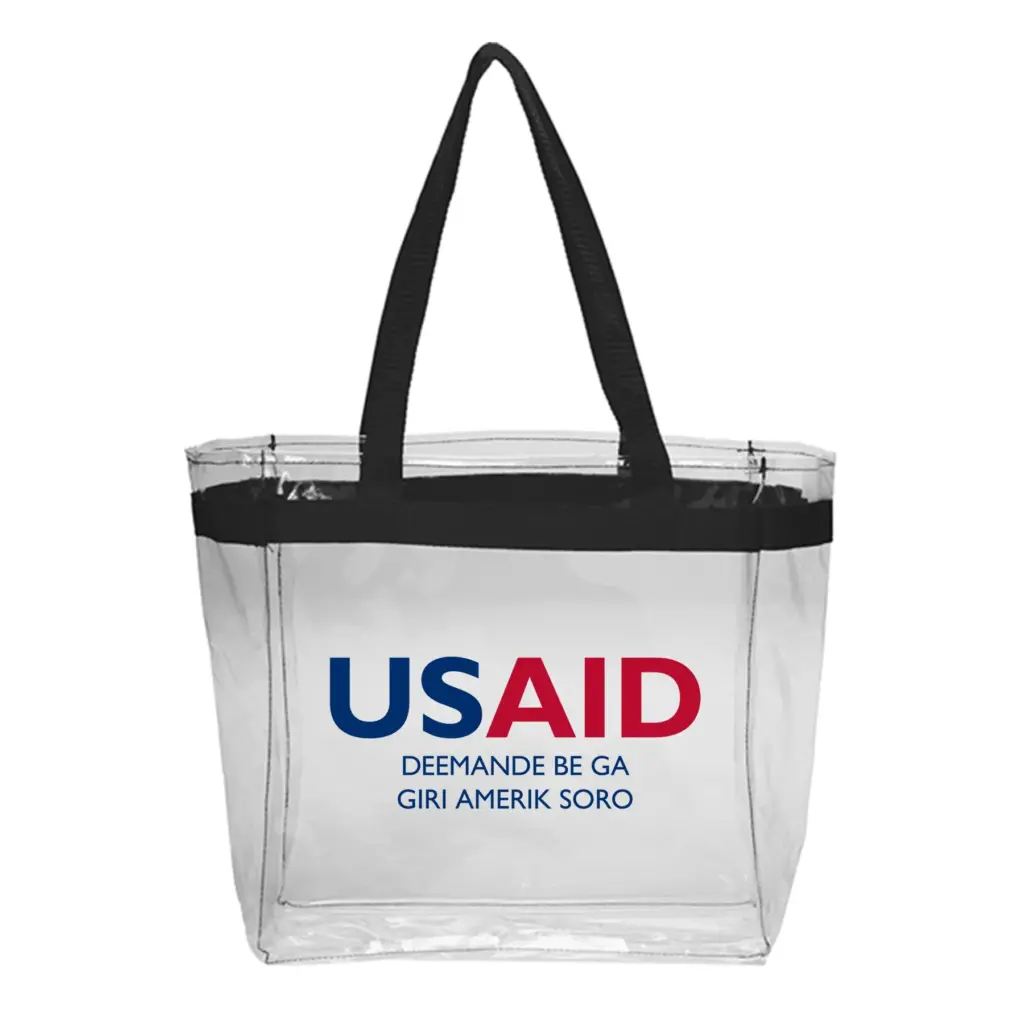 USAID Soninke - Color Handles Clear Plastic Tote Bags