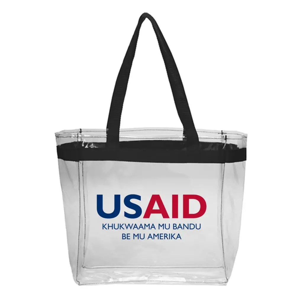 USAID Lugisu - Color Handles Clear Plastic Tote Bags