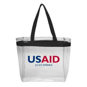 USAID Otuho - Color Handles Clear Plastic Tote Bags