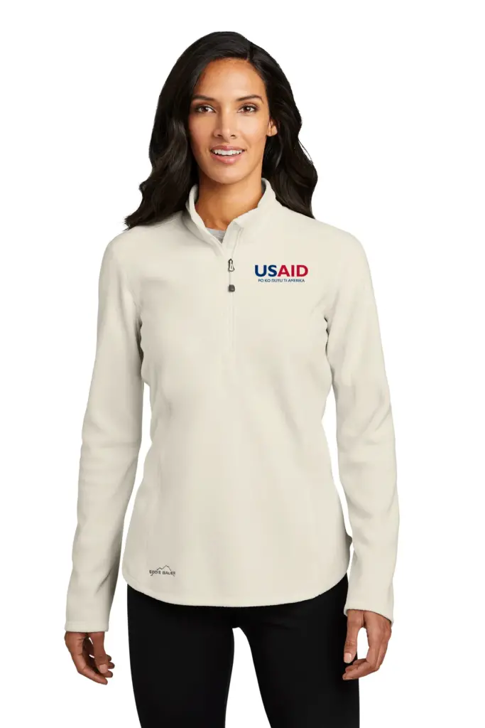 USAID Bari Eddie Bauer Ladies 1/2 Zip Microfleece Jacket