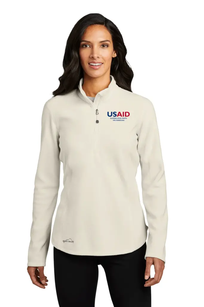 USAID Swahili Eddie Bauer Ladies 1/2 Zip Microfleece Jacket