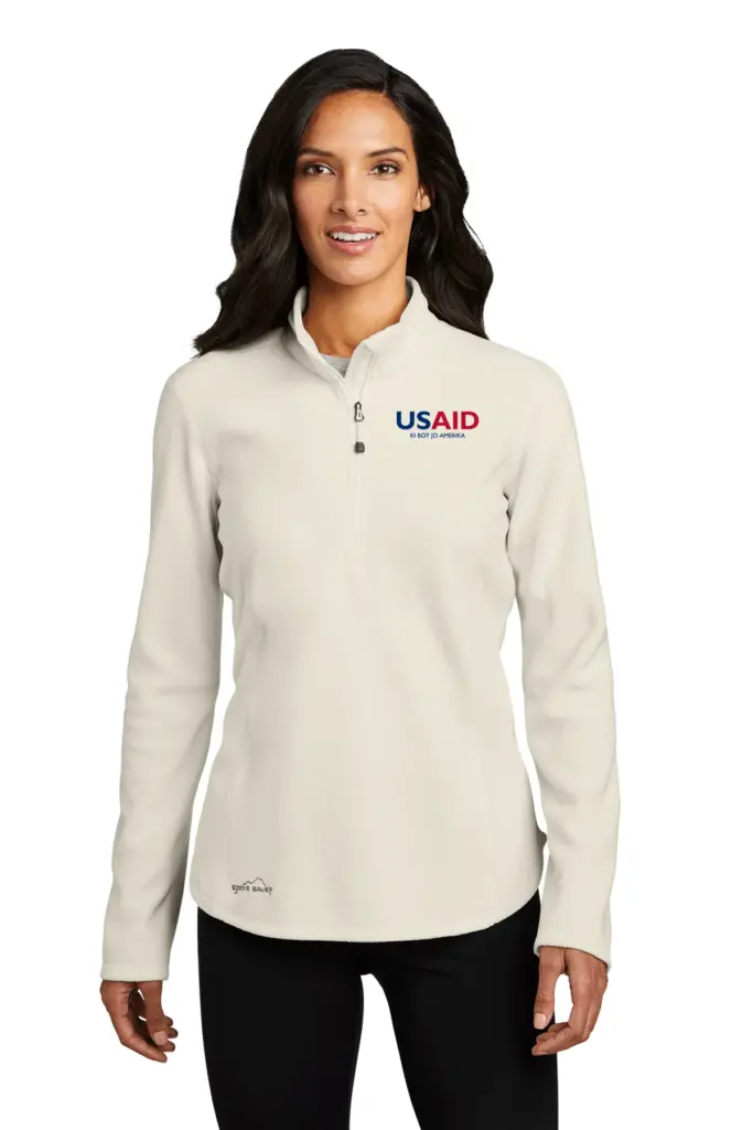 USAID Acholi Eddie Bauer Ladies 1/2 Zip Microfleece Jacket