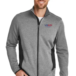 USAID Nyanja - Eddie Bauer Men's Full-Zip Heather Stretch Fleece Jacket