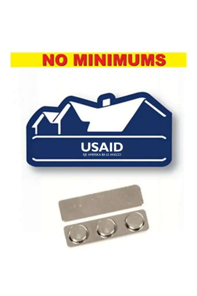 USAID Ga-Dangme - Name Badge  Custom Shape Navy Blue Plastic