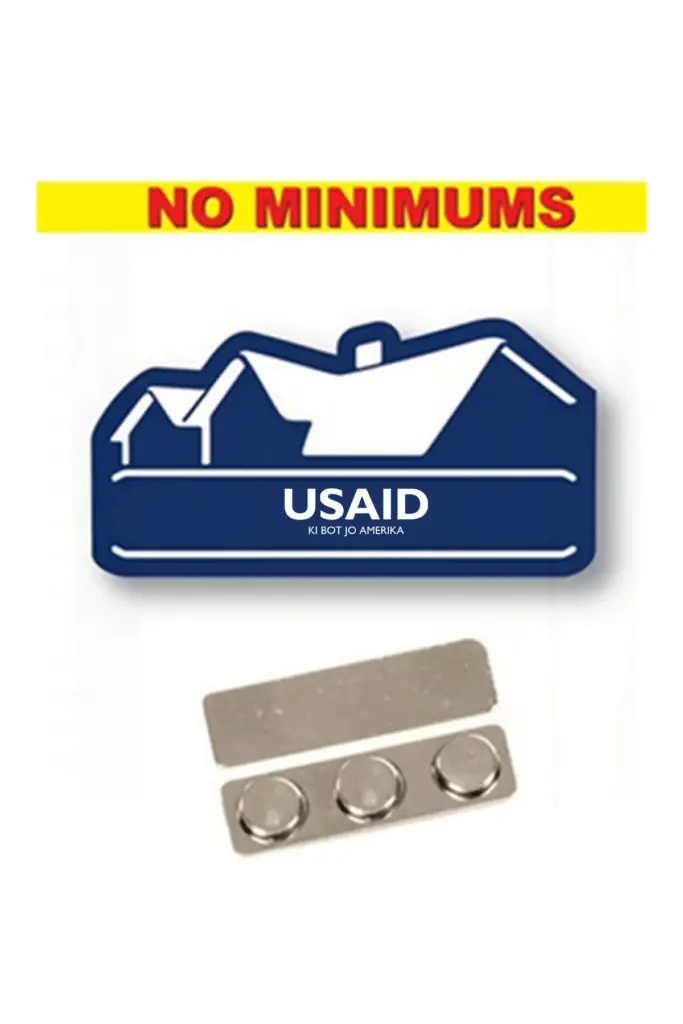 USAID Acholi - Name Badge  Custom Shape Navy Blue Plastic