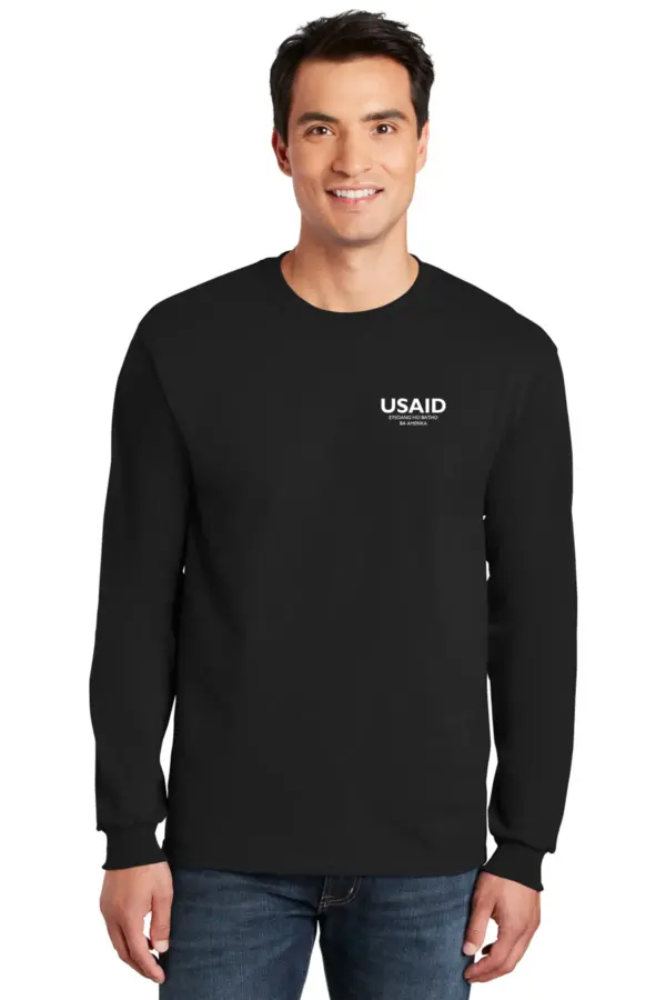USAID Sesotho - Gildan Long Sleeve 100% Cotton Preshrunk Shirt Min 12 pcs