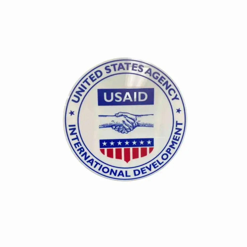 USAID Amharic - 12" Round Podium Plaque