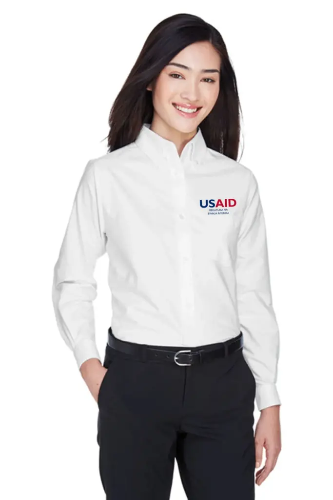 USAID Kikongo ULTRACLUB Ladies Classic Wrinkle-Resistant Long-Sleeve Oxford