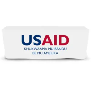 USAID Lugisu - 6' Fitted Dye Sub Tablecloth  White