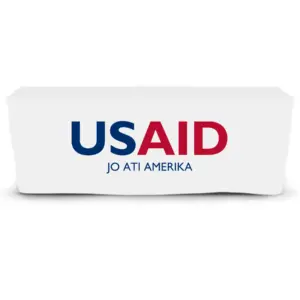 USAID Otuho - 6' Fitted Dye Sub Tablecloth  White