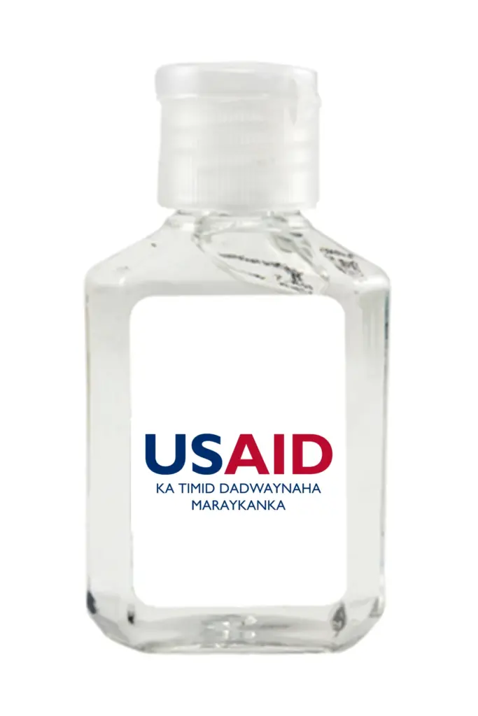 USAID Somali - Antibacterial Hand Sanitizer Gel on White Label