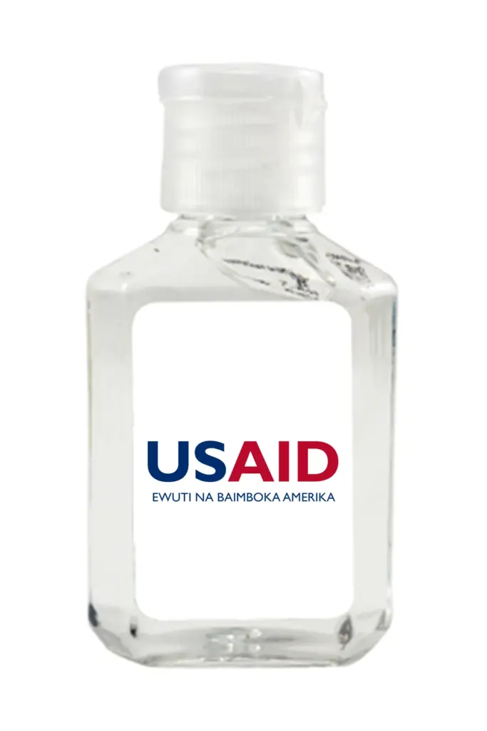 USAID Lingala - Antibacterial Hand Sanitizer Gel on White Label