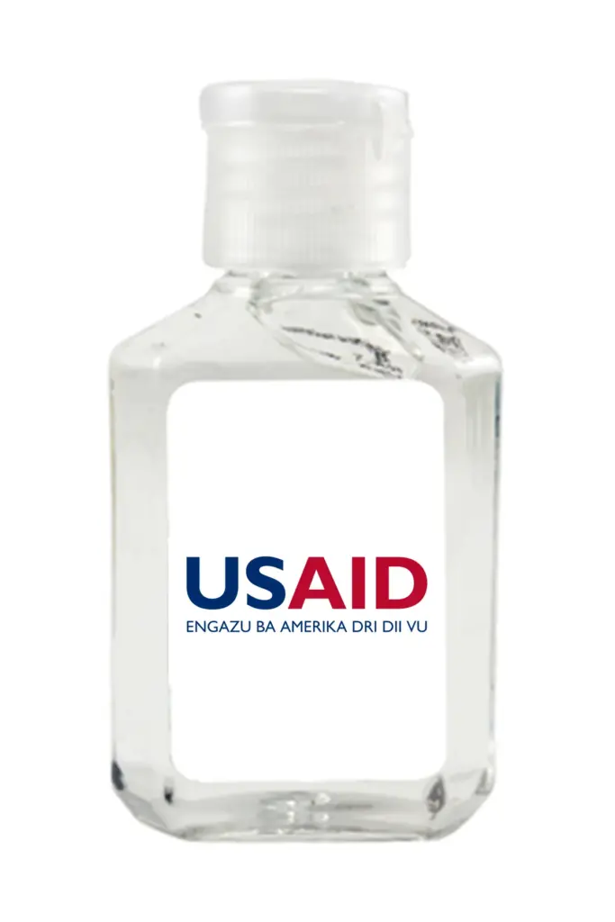 USAID Lugbara - Antibacterial Hand Sanitizer Gel on White Label