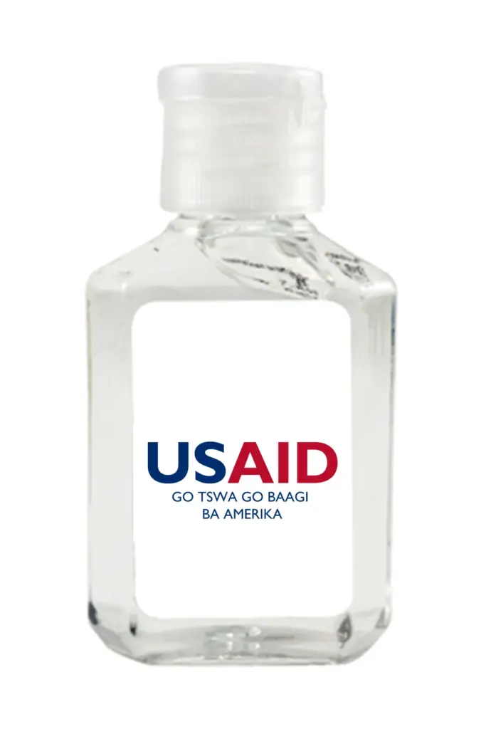 USAID Setswana - Antibacterial Hand Sanitizer Gel on White Label