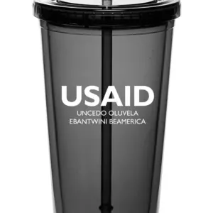 USAID Sindebele - 20 Oz. Double Wall Acrylic Bottles w/Straws