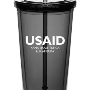 USAID Ateso - 20 Oz. Double Wall Acrylic Bottles w/Straws