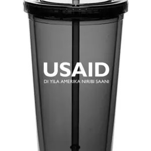 USAID Dagbani - 20 Oz. Double Wall Acrylic Bottles w/Straws