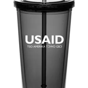 USAID Ewe - 20 Oz. Double Wall Acrylic Bottles w/Straws