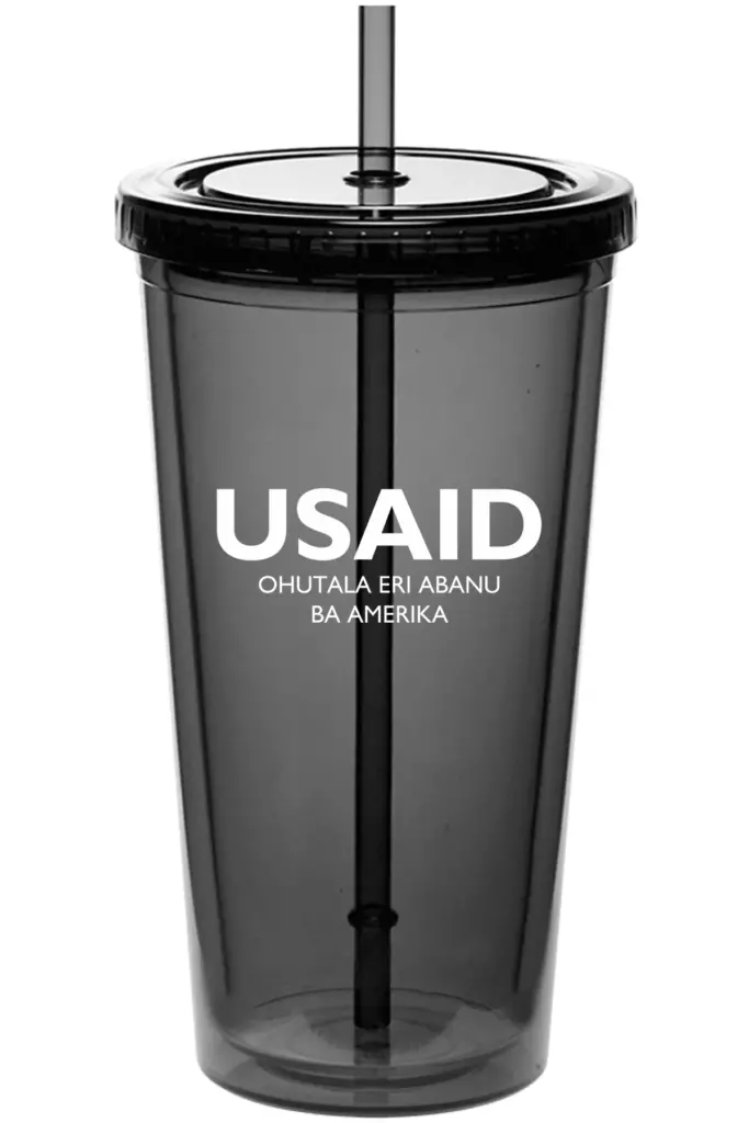 USAID Lusamiya - 20 Oz. Double Wall Acrylic Bottles w/Straws