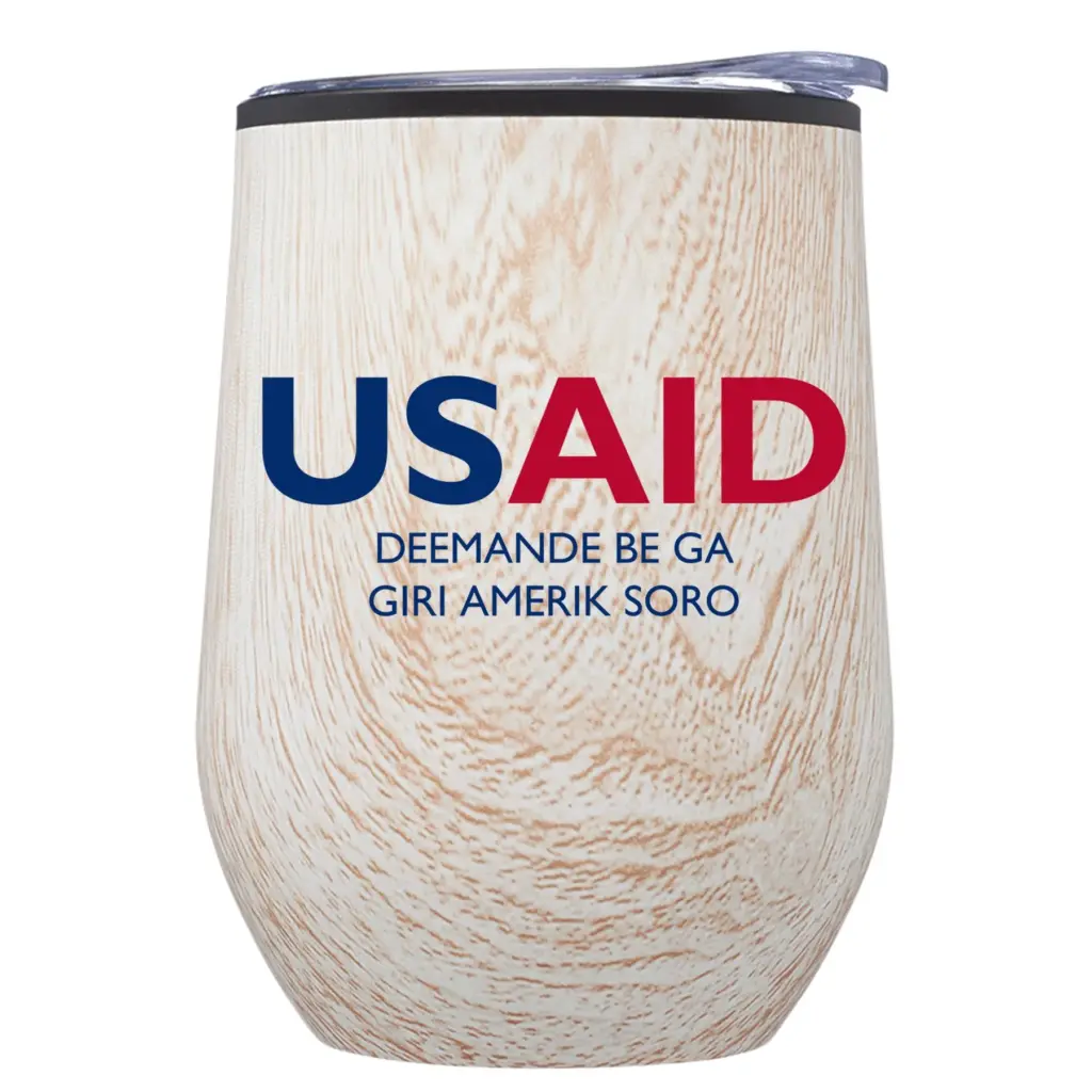 USAID Soninke - 12 Oz. Palmera Stemless Wine Tumbler w/Lid