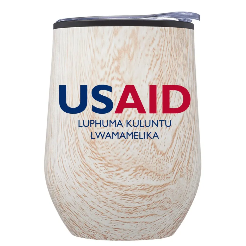 USAID Xhosa - 12 Oz. Palmera Stemless Wine Tumbler w/Lid