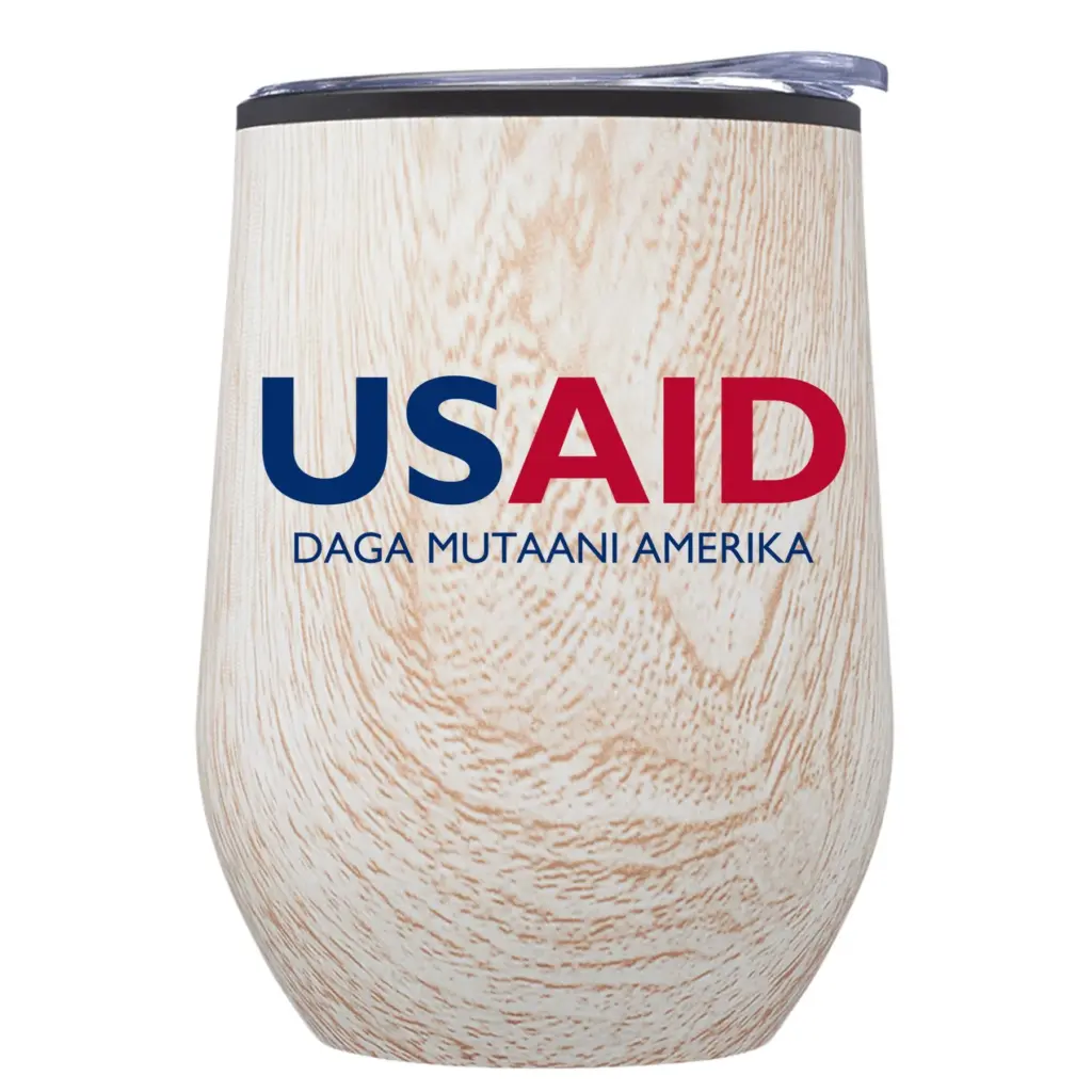 USAID Hausa - 12 Oz. Palmera Stemless Wine Tumbler w/Lid