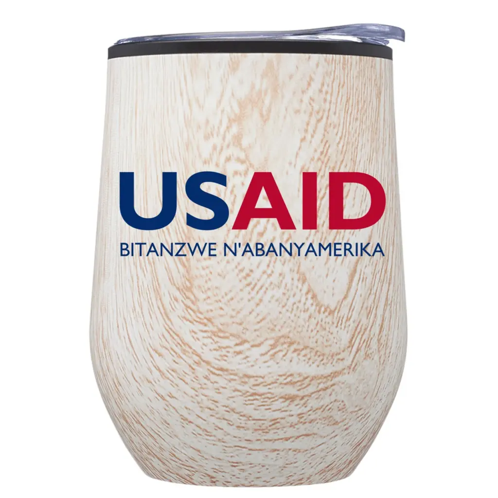 USAID Kirundi - 12 Oz. Palmera Stemless Wine Tumbler w/Lid