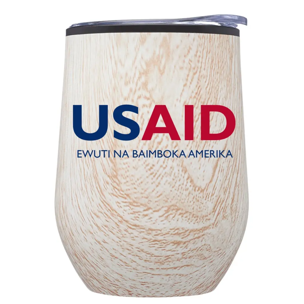 USAID Lingala - 12 Oz. Palmera Stemless Wine Tumbler w/Lid