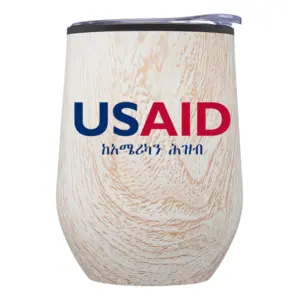 USAID Amharic - 12 Oz. Palmera Stemless Wine Tumbler w/Lid